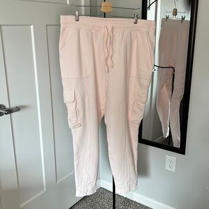 Fabletics Light Pink Cargo Sweatpants NWT